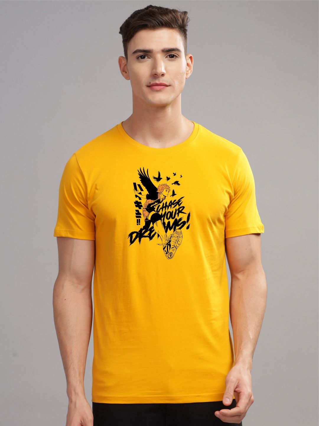 ADRO Men Typography Printed Applique T-shirt
