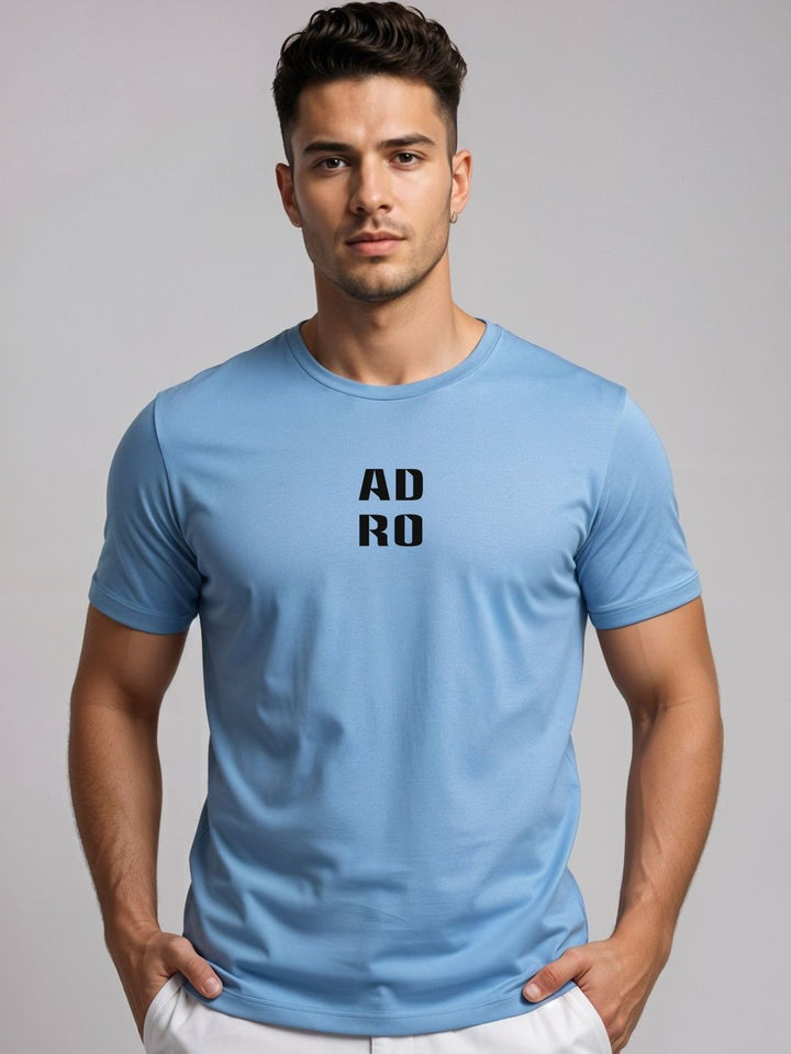 ADRO Typography Printed Short Sleeves Cotton Regular Fit T-shirt