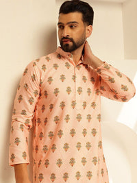 Sojanya Floral Cotton Mandarin Cotton Lurus Kurta Lurus
