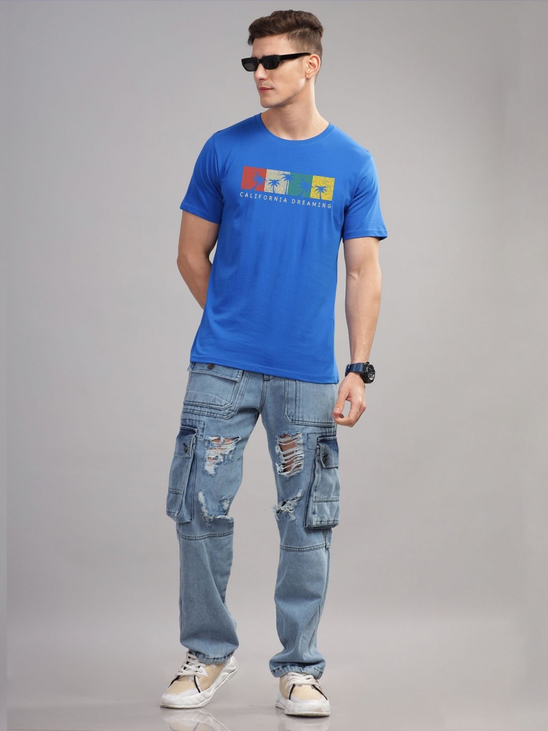 ADRO Typography Printed Round Neck Pure Cotton T-shirt