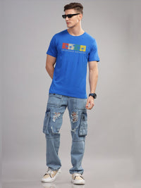 ADRO Typography Printed Round Neck Pure Cotton T-shirt