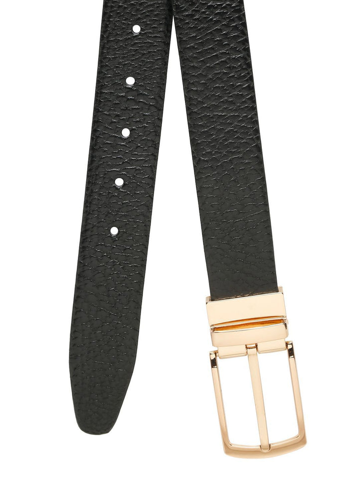 Teakwood Leathers Men Textured Leather Reversible Formal Belt