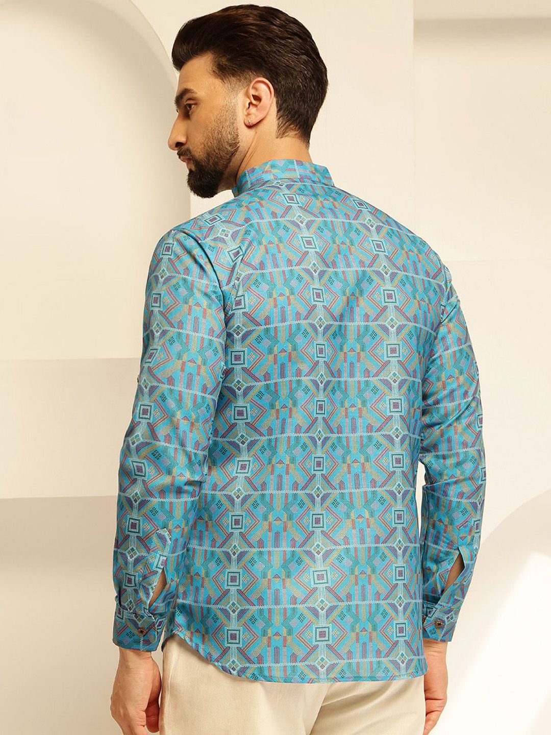 SOJANYA Geometric Printed Cotton Short Straight Kurta