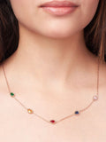 SALTY Stainless Steel Serenity Stone Studded Necklace