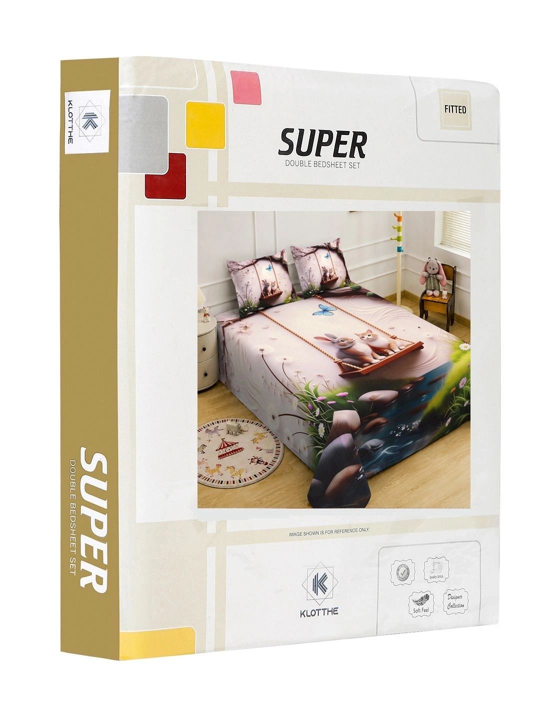 KLOTTHE White & Pink 400 TC King Bedsheet with 2 Pillow Covers