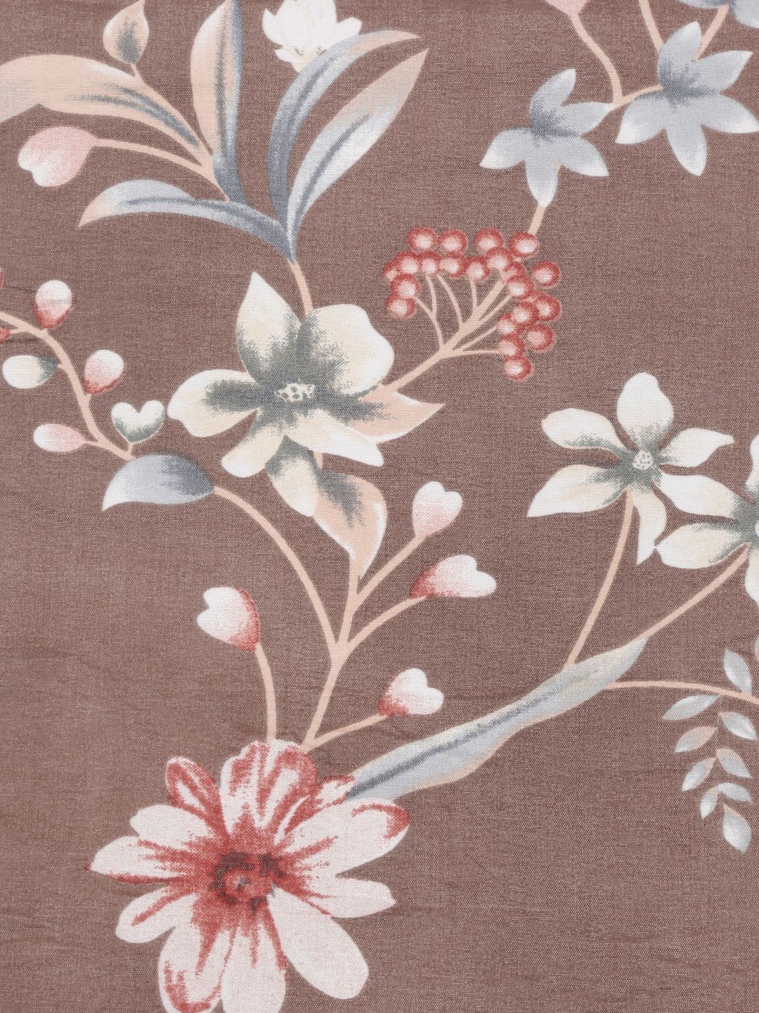 Myntra Elegant Homes Coklat & Putih Bercetak Set Cadar King 300 TC 2.50 m x 2.25 m