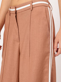 DressBerry Women Versatile Staple Wide-Leg Trousers with Side-Stripes