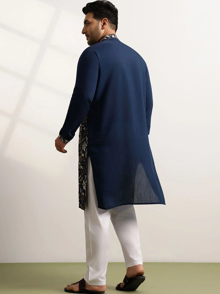 SOJANYA PLUS Men Floral Embroidered Regular Thread Work Kurta with Pyjamas
