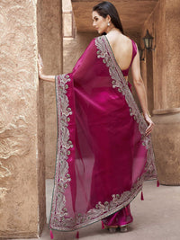 Tikhi Imli Embroidered Poly Chiffon Saree
