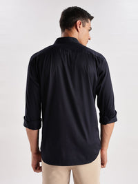 ADRO Men Slim Fit Solid Satin Casual Shirt