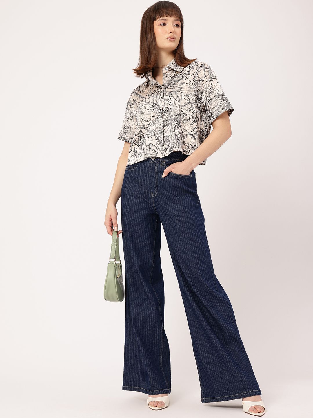 DressBerry Urban Softness Satin Finish Floral Printed Shirt