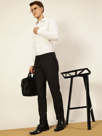 Thomas Scott Men Smart Cutaway Collar Solid Cotton Formal Shirt