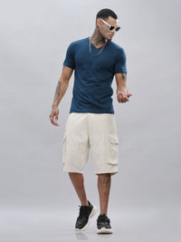 ADRO Lelaki Solid V-Neck Cotton T-shirt