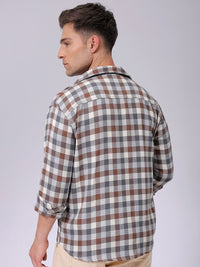 The Indian Garage Co Men Relaxed Fit Checked Dobby Textured Resortwear Shirt