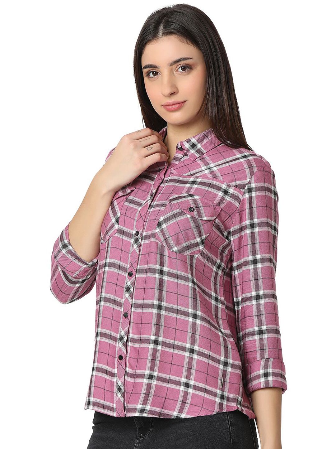 SPYKAR Women Opaque Checked Casual Shirt