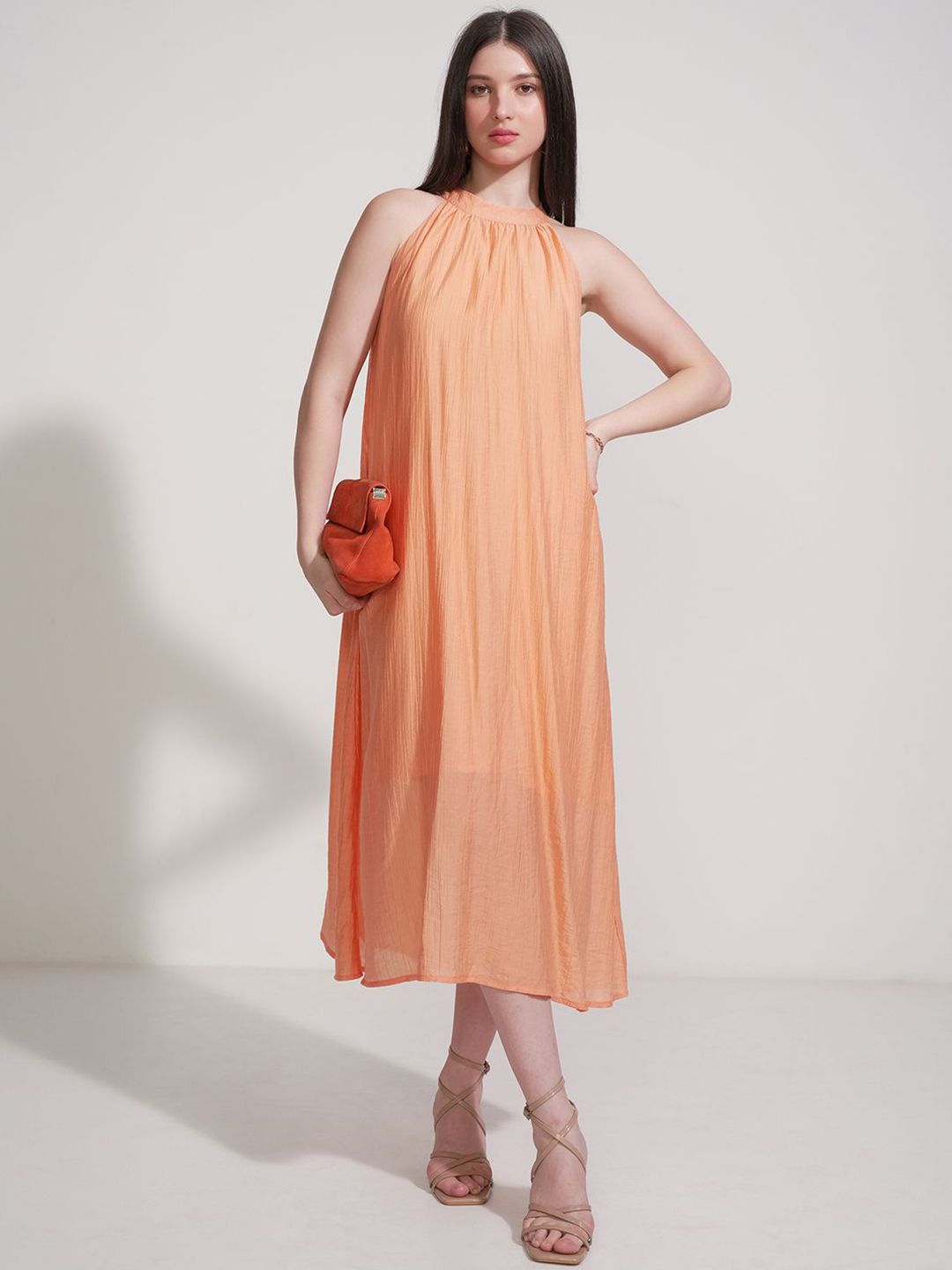 ESPYR By Tokyo Talkies Halter Neck Fit And Flare Maxi Dress