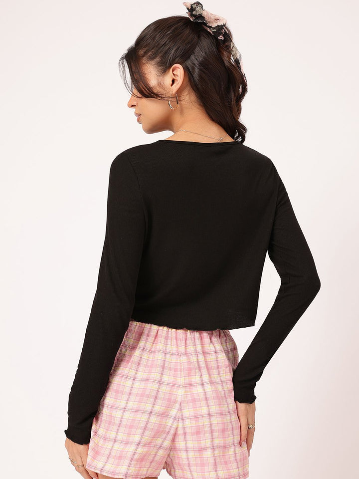 DressBerry Ribbed Bliss Lettuce Flair Top