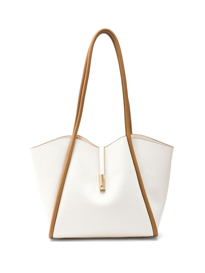 Lino Perros Colourblocked Oversized Structured Tote Bag with Tasselled