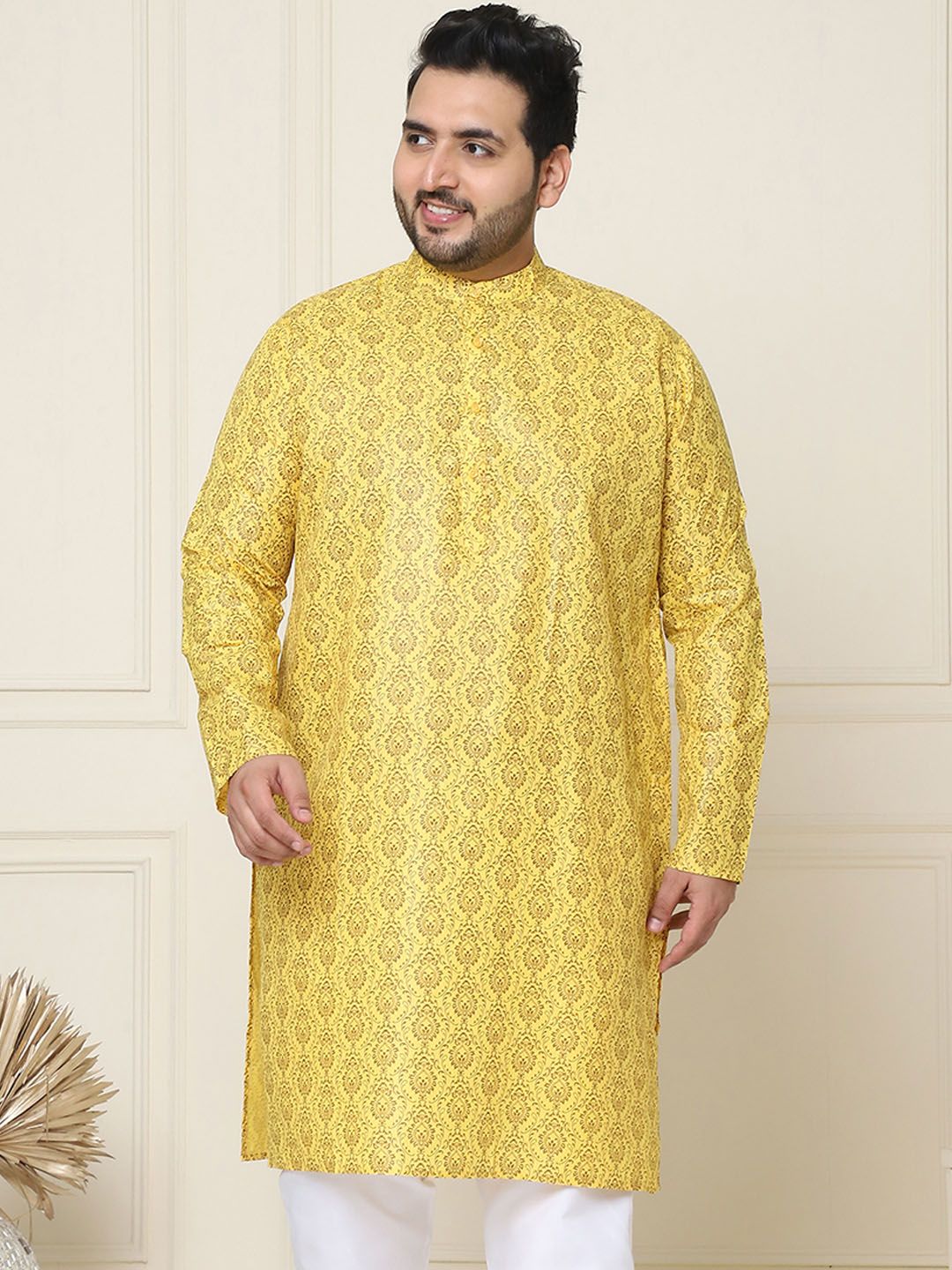 SOJANYA PLUS Floral Printed Mandarin Collar Kurta Lurus Biasa