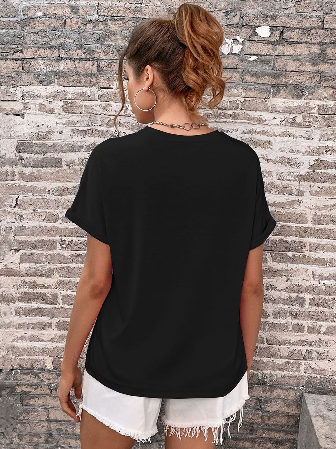 DressBerry Drop-Shoulder Sleeves T-shirt