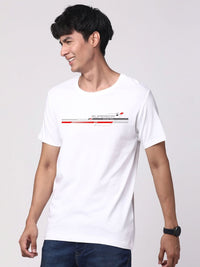 Pek ADRO Lelaki dengan 3 T-shirt Kapas Leher Bulat Bercetak Grafik
