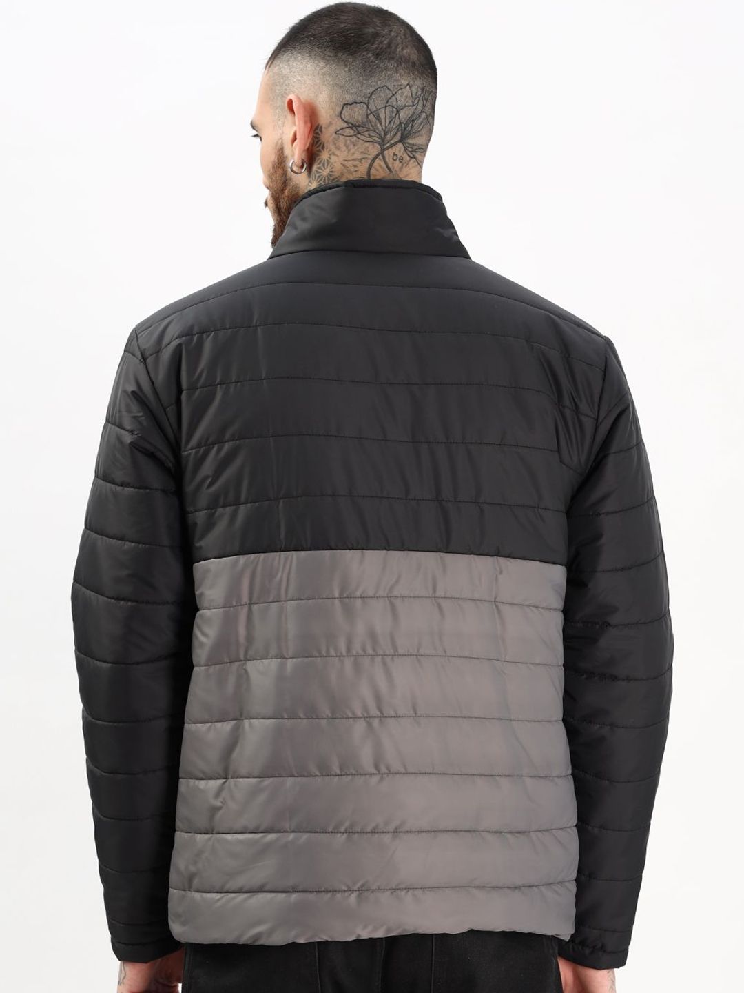 ADRO Men Colourblocked Windcheater Bomber dengan Jaket Patchwork