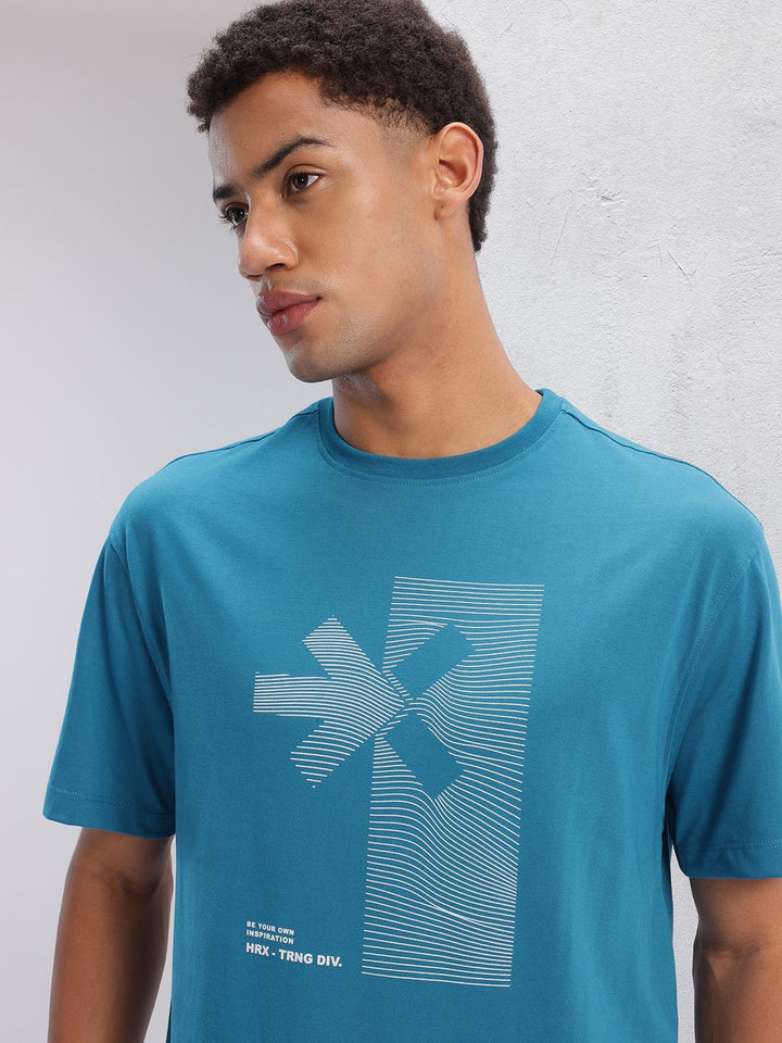 HRX by Hrithik Roshan Brand Logo Print Training T-shirt