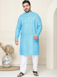 SOJANYA PLUS Motif Etnik Bercetak Linen Kapas Kurta Lurus dengan Piyama