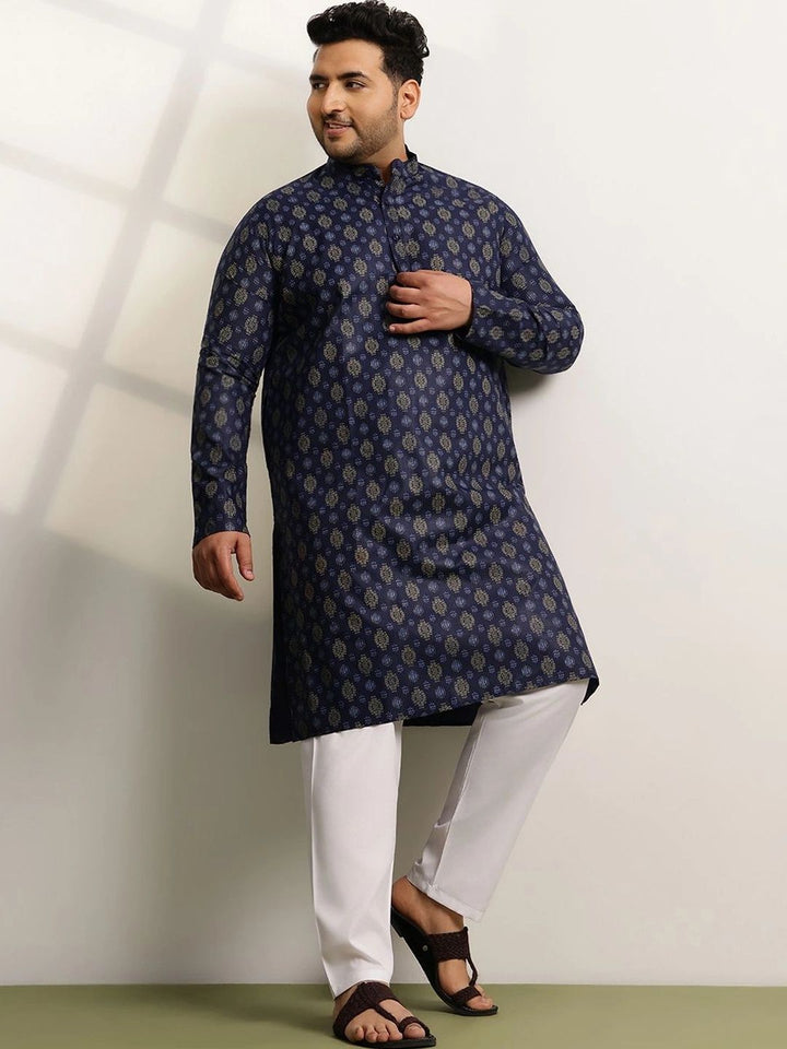 SOJANYA PLUS Men Ethnic Motifs Printed Regular Pure Cotton Kurta with Pyjamas
