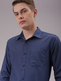 The Indian Garage Co. X Luxe Men Cutaway Collar Solid Slim Fit Formal Shirt