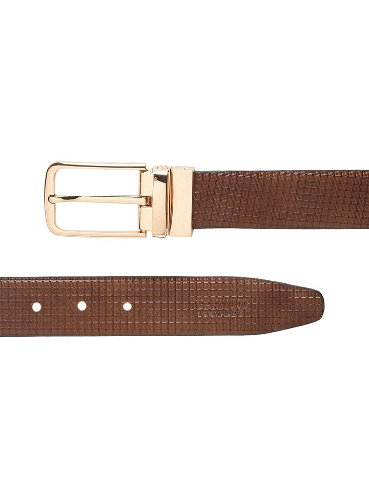 Teakwood Leathers Men Textured Leather Reversible Formal Belt