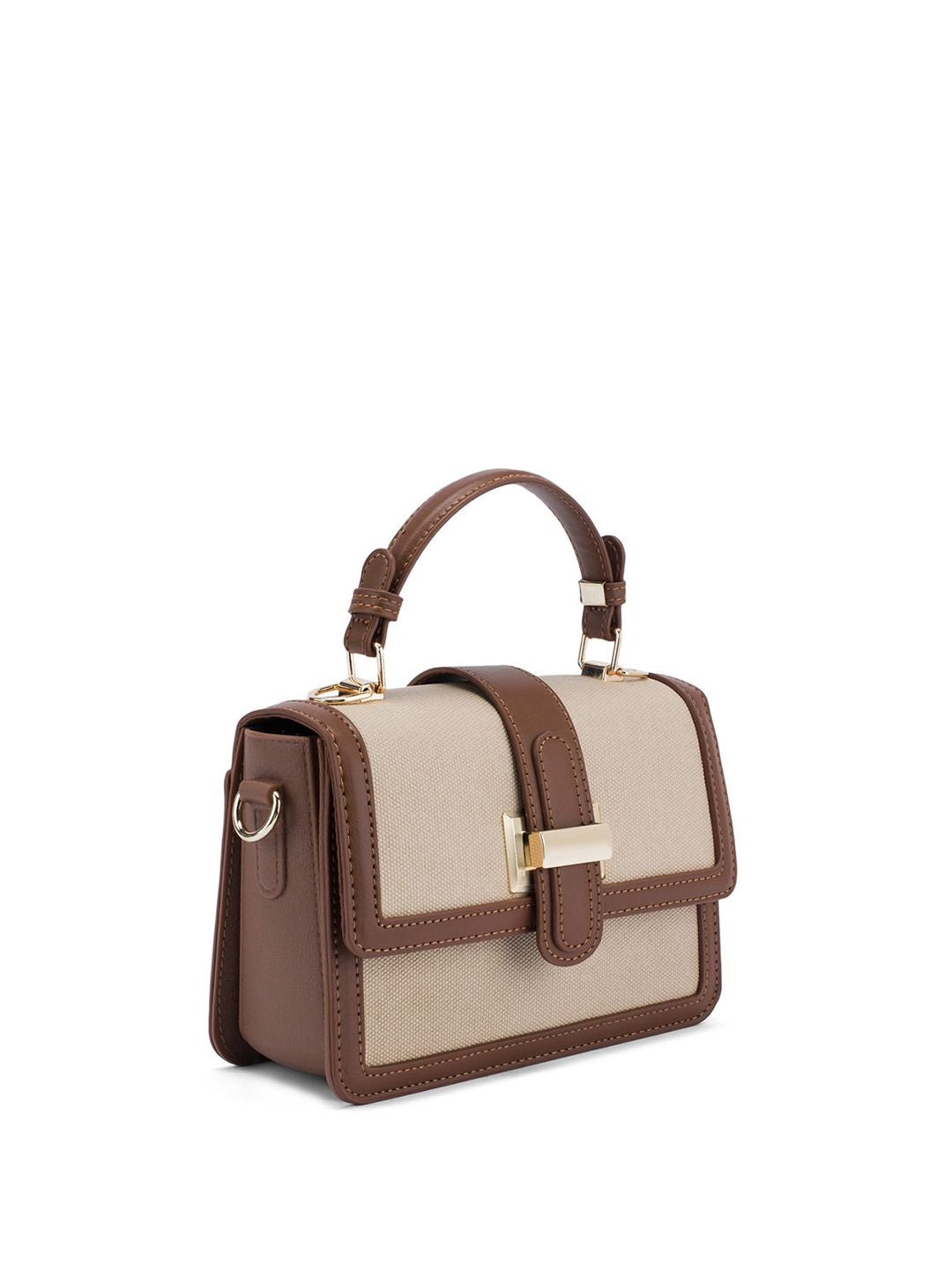 Lino Perros Colourblocked Structured Satchel With Detachable Sling Strap
