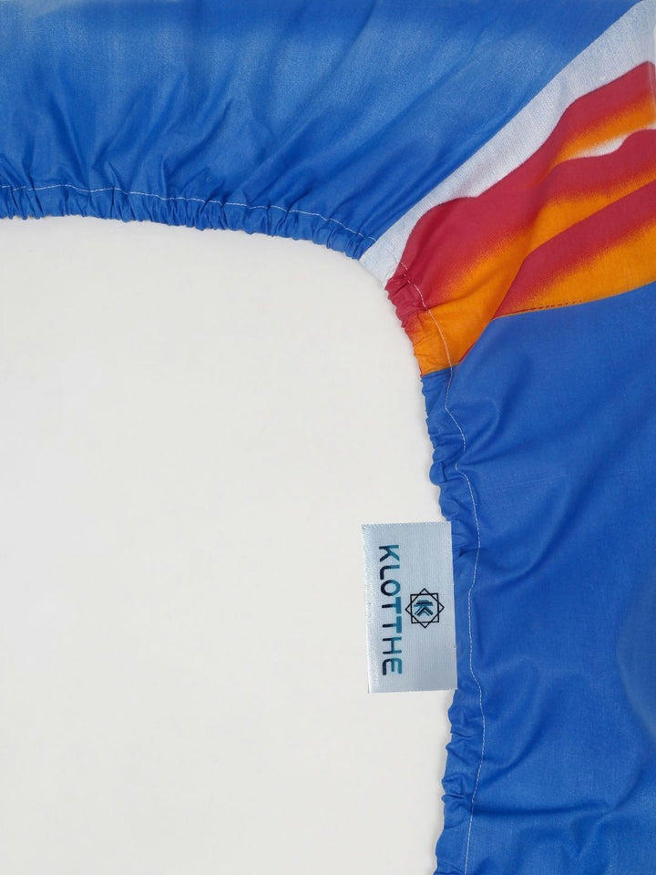 KLOTTHE Kids Blue 400 TC Cotton King Double Bedsheet Set 2.50 m x 2.25 m