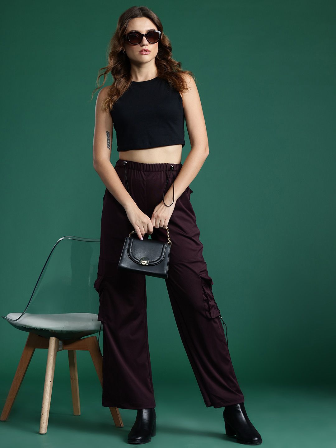 DressBerry Women Straight Fit High-Rise Cargos