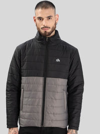 ADRO Men Colourblocked Windcheater Bomber dengan Jaket Patchwork