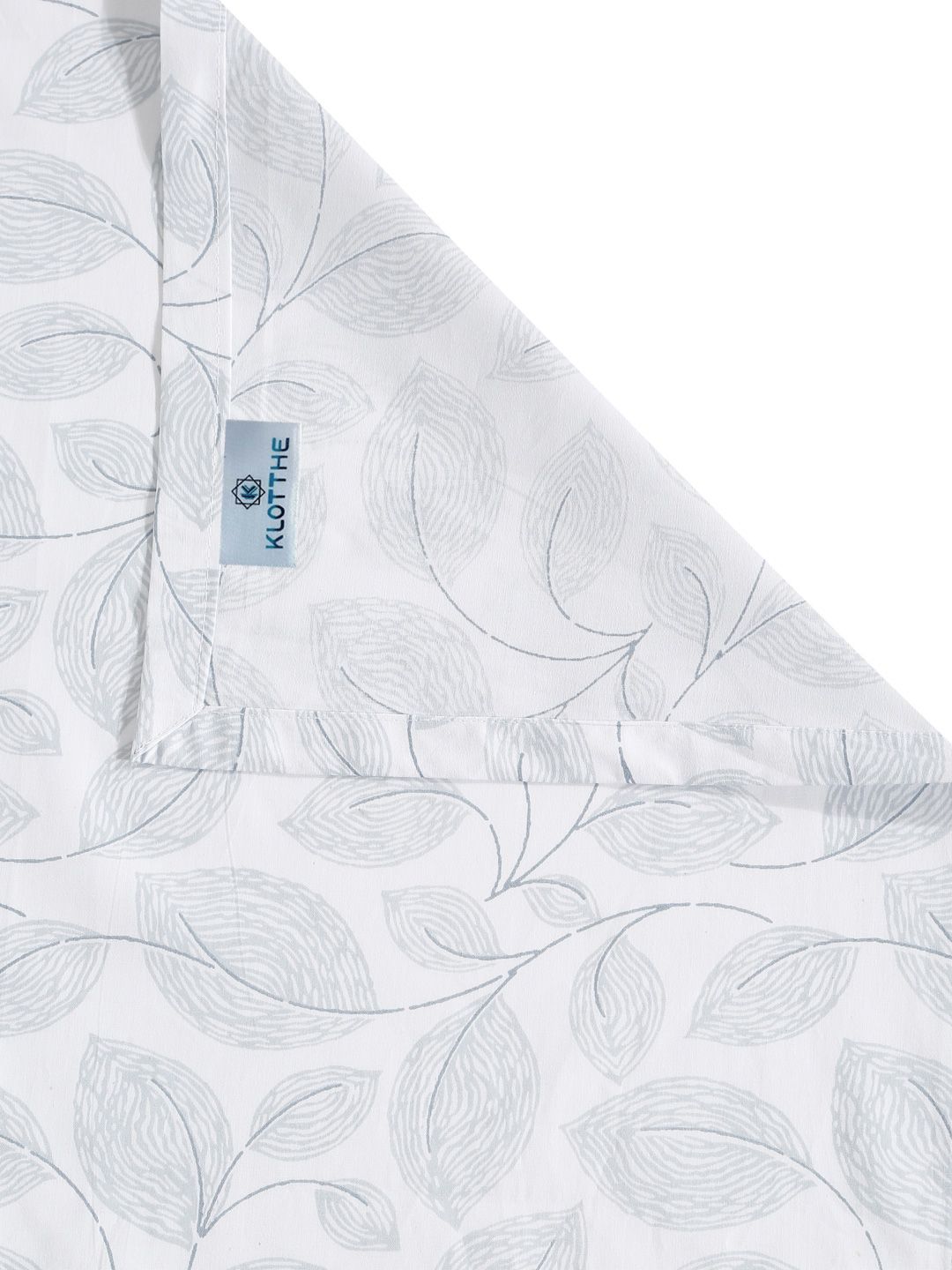 KLOTTHE White Floral Printed 400 TC Kapas Tulen Cadar Super King Dengan 2 Sarung Bantal