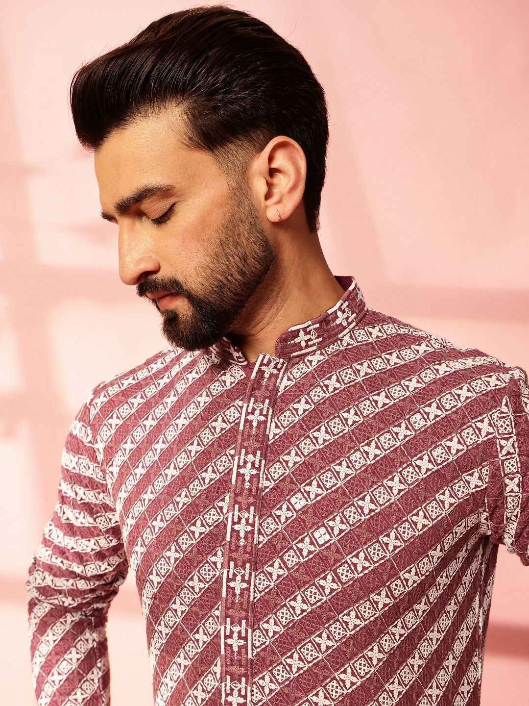 Anouk Men Embroidered Regular Sequinned Pure Cotton Kurta with Pyjamas