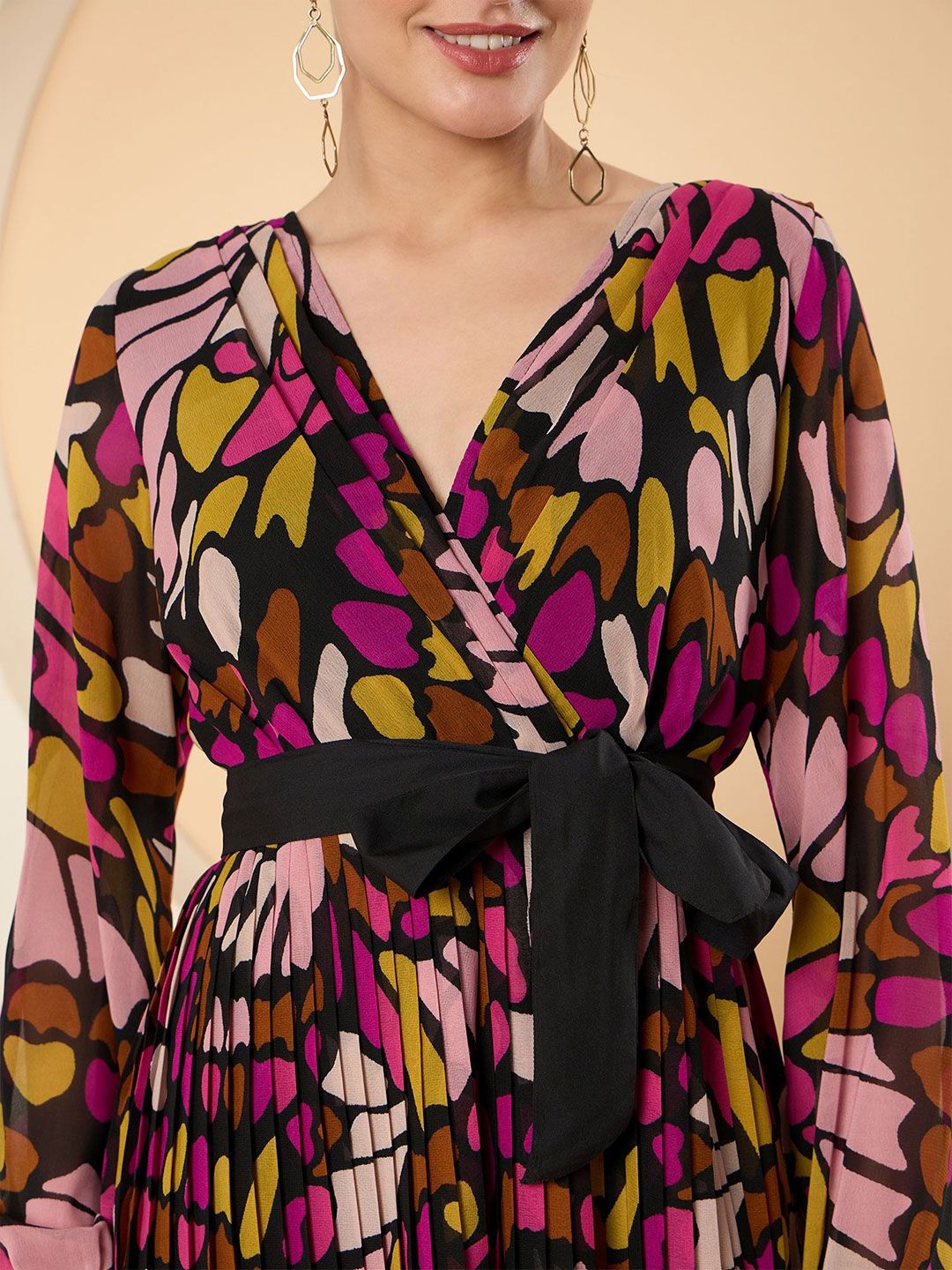 Antheaa Floral Print Georgette Dress