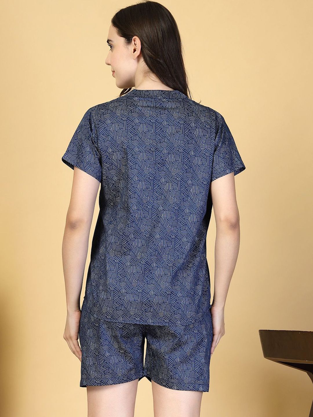 KLOTTHE Women Printed Pure Cotton T-shirt and Shorts Night suit