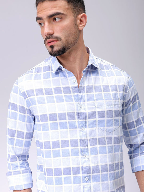 The Indian Garage Co Men Slim Fit Opaque Checked Casual Shirt