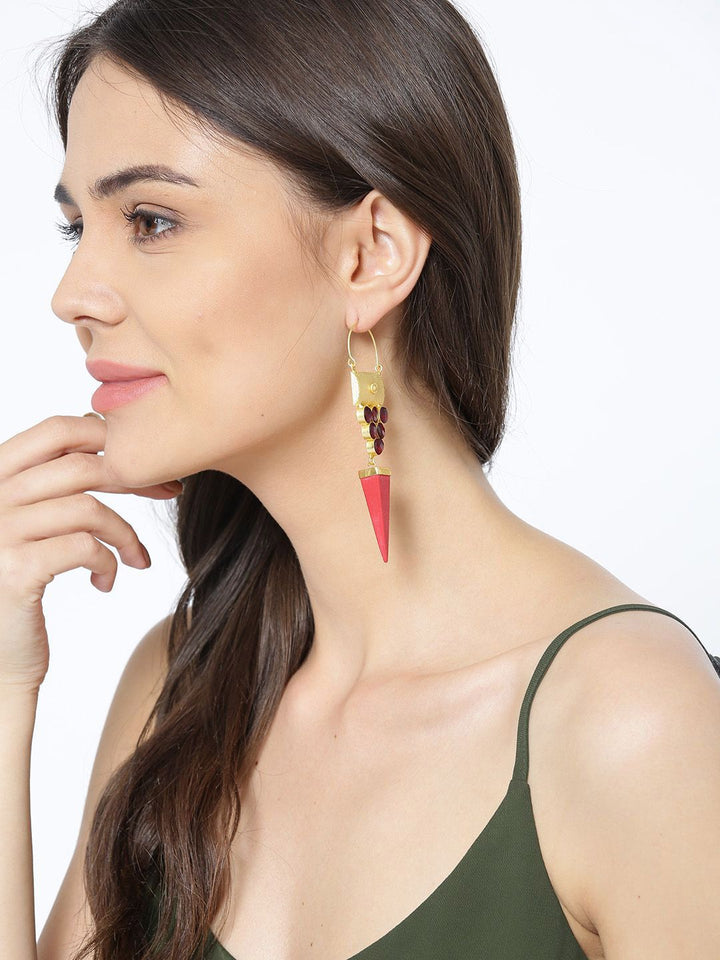 Anting-anting Drop Kontemporari Anouk Saduran Emas