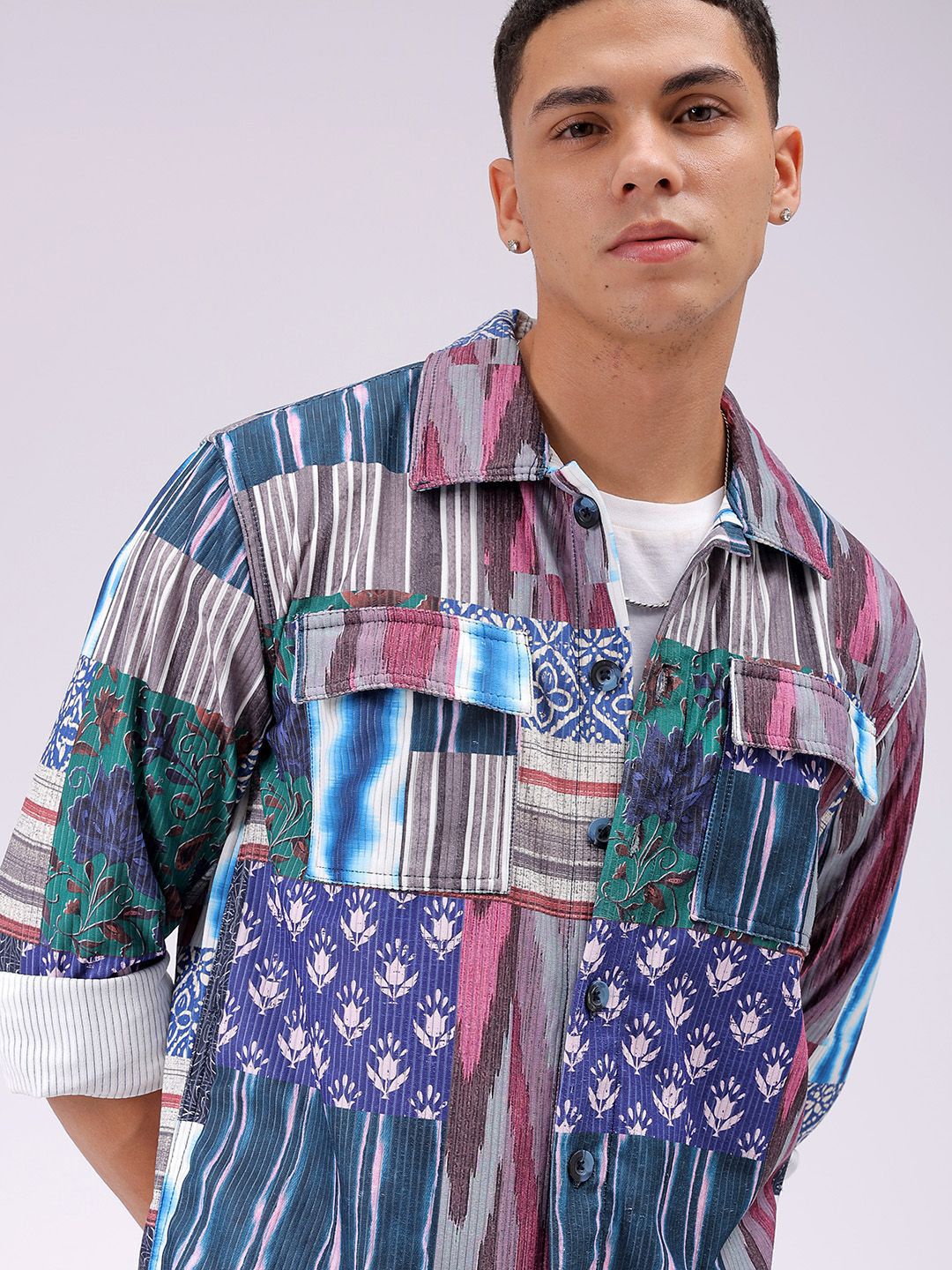 The Indian Garage Co Men Cutaway Collar Abstract Printed Casual Shirt