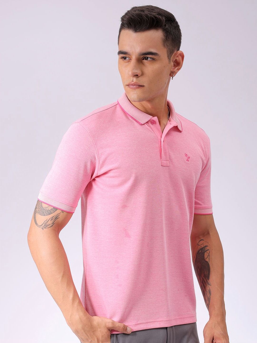 The Indian Garage Co Men Solid Polo Collar T-shirt