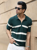 Powerlook Striped Polo Collar T-shirt