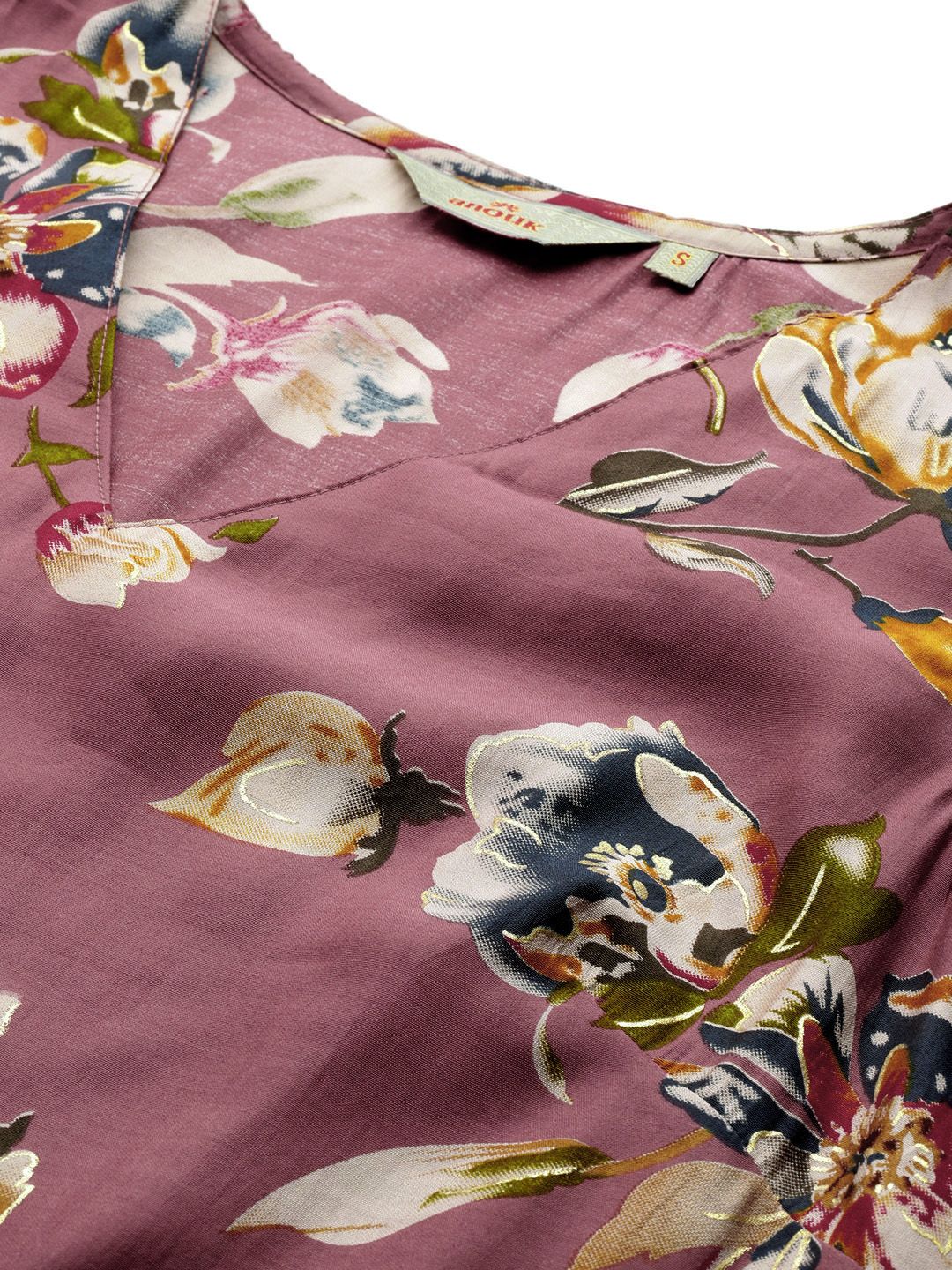 Anouk Floral Printed Straight Kurta