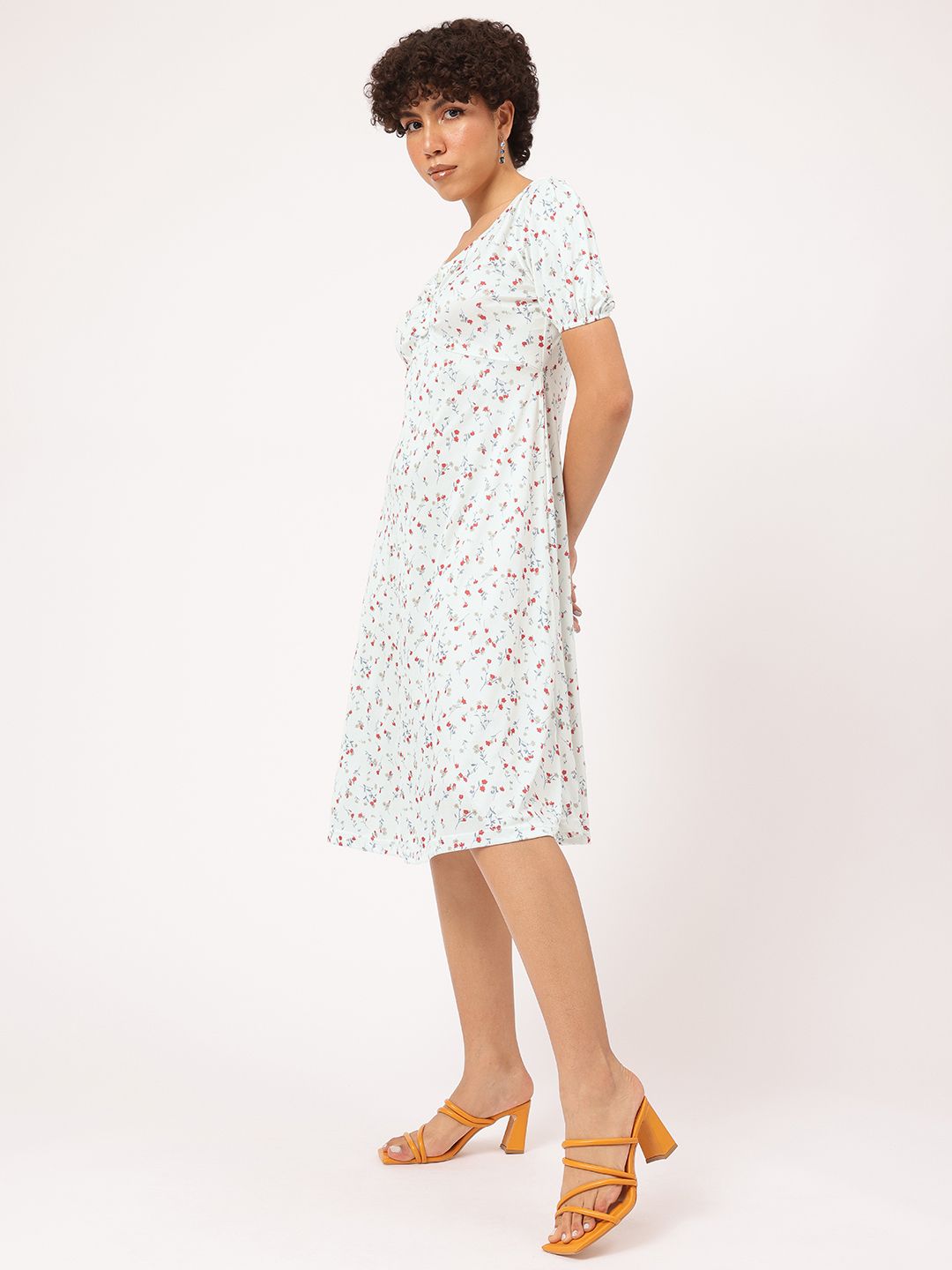 DressBerry Spring Blossom Floral Empire Midi Dress