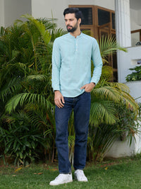 See Designs Men Striped Daily Cotton Straight Kurtas