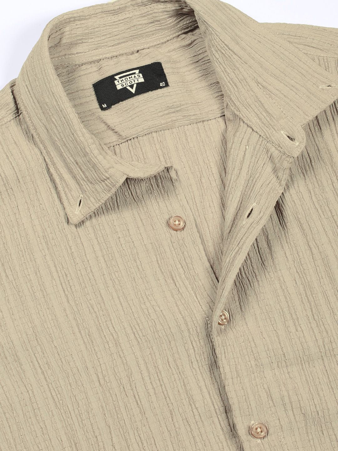Thomas Scott Men Classic Slim Fit Opaque Casual Shirt