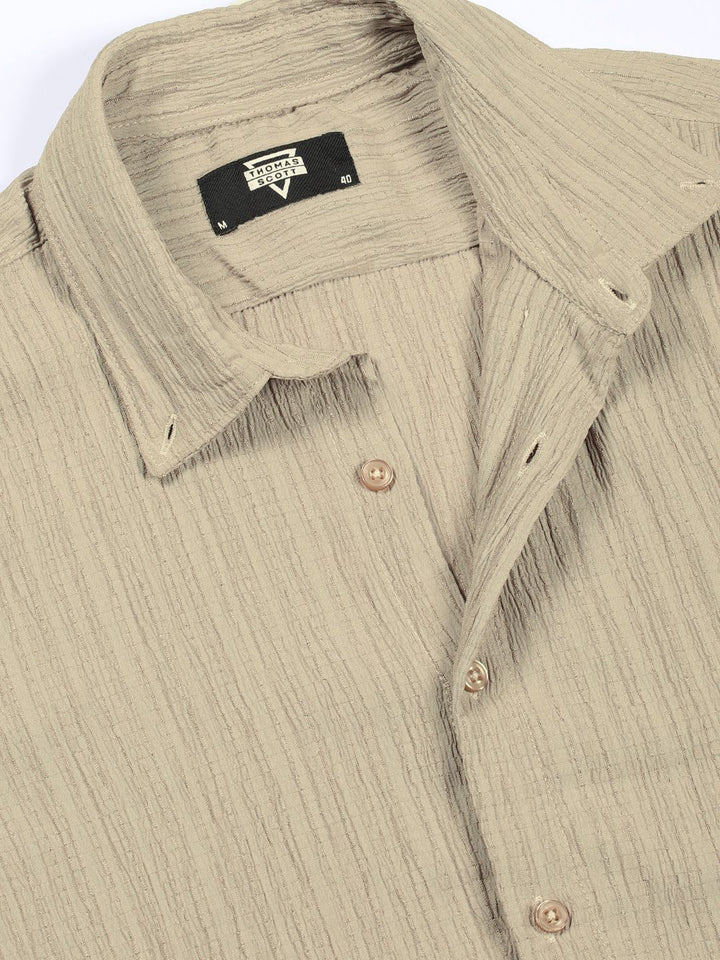 Thomas Scott Men Classic Slim Fit Opaque Casual Shirt