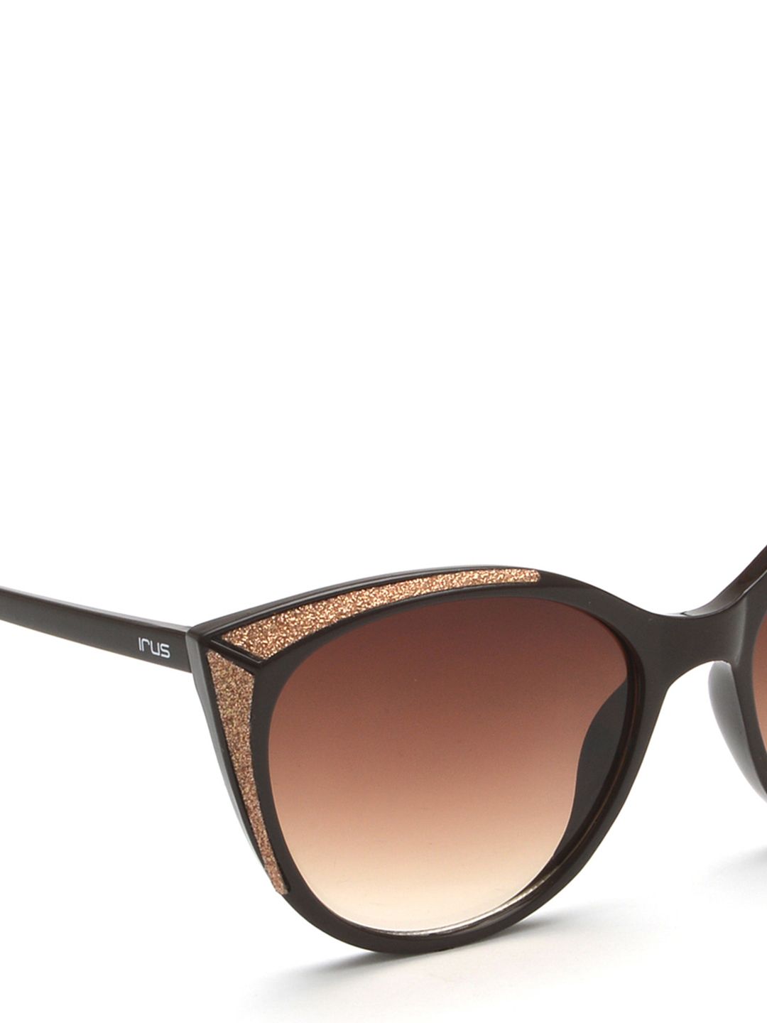 Irus oleh idee wanita lensa coklat & hitam cateye hitam dengan lensa dilindungi UV IRS1094C2SG